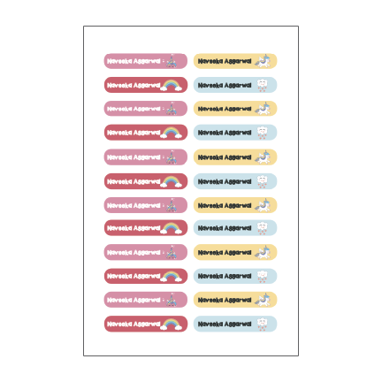 Name stickers- unicorn